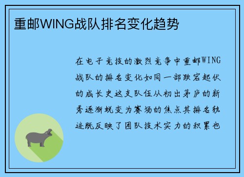 重邮WING战队排名变化趋势